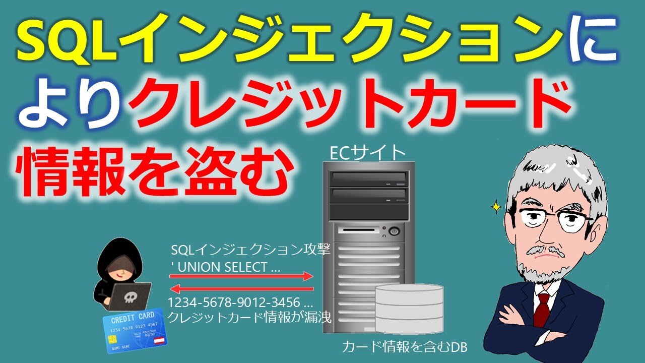 SQLインジェクションによりクレジットカード情報を盗むデモンストレーション(Type1)