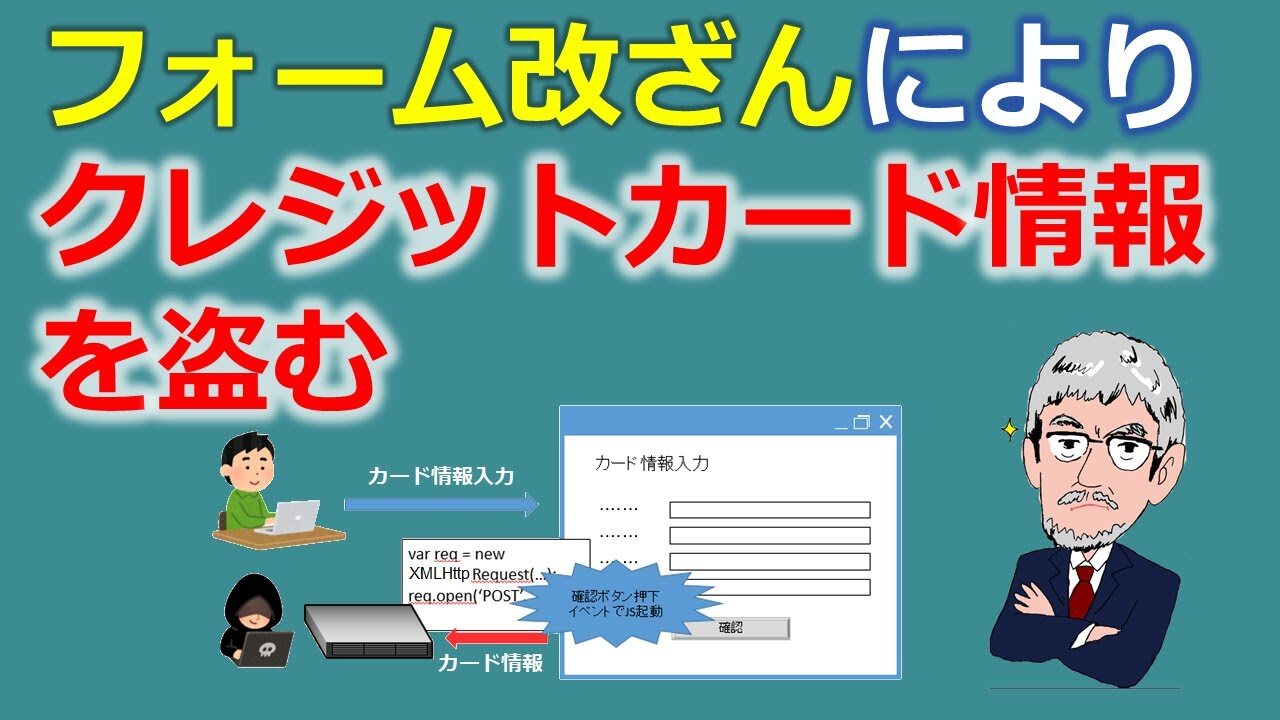 フォーム改ざんによりクレジットカード情報を盗むデモンストレーション（Type4）
